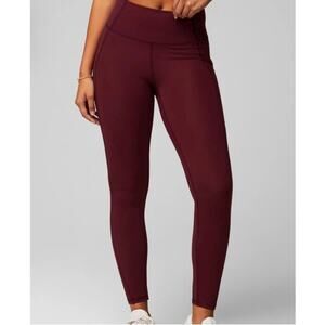 Fabletics PureLuxe Merlot Red 7/8 High Waisted Leggings, Size M/8